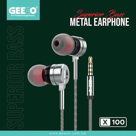 GEEOO X100 Superior Bass Metal Earphone