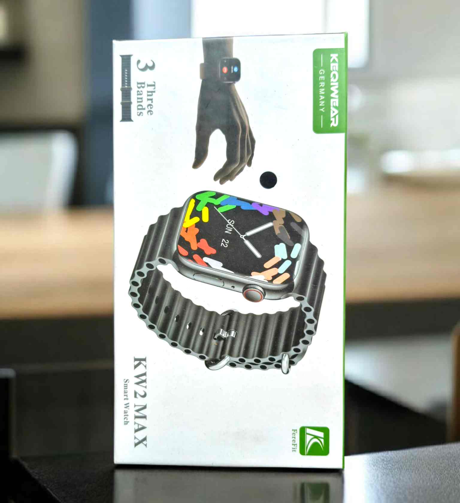 Keqiwear KW2 Max Smartwatch With 3 Bracelets