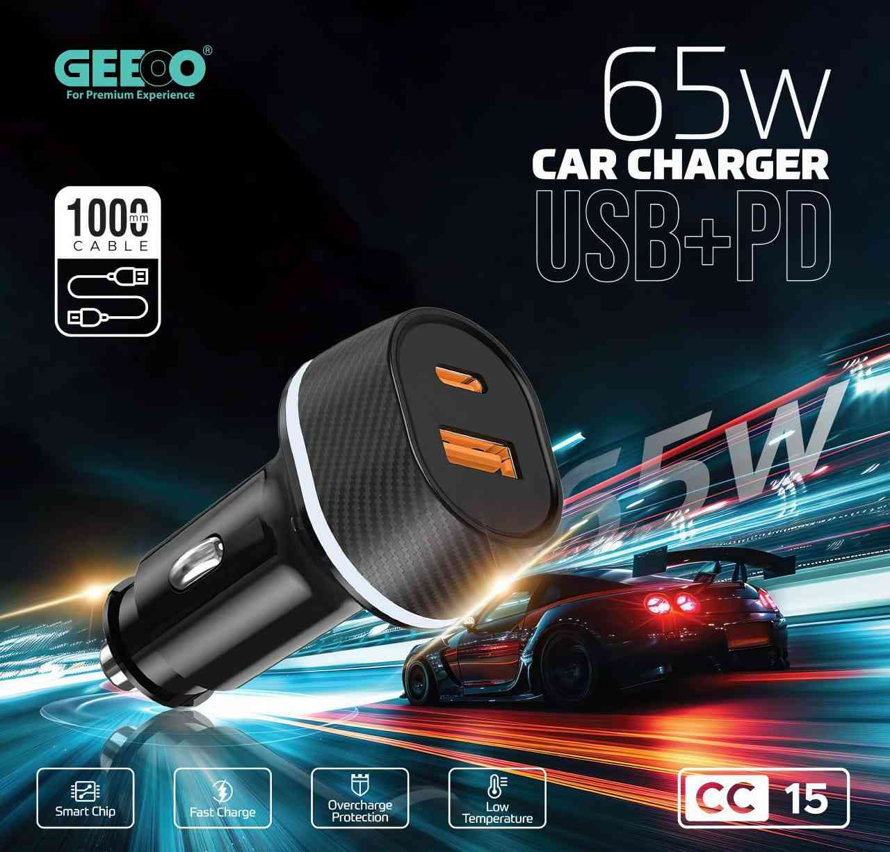 Geeoo cc15 65w car charger