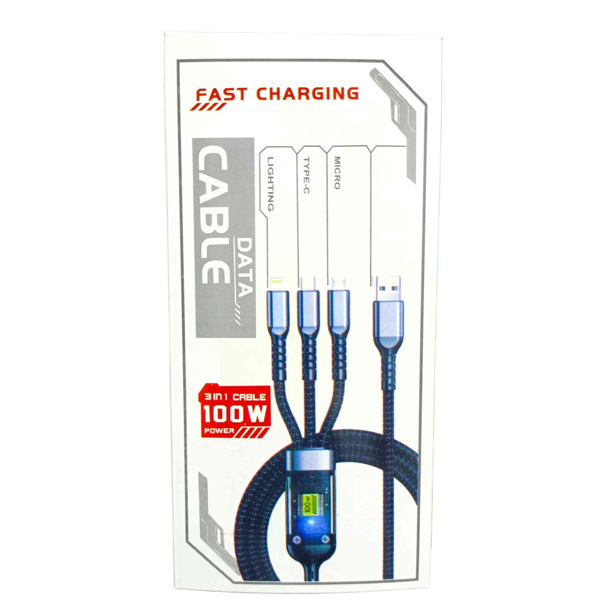 3 in 1 100w cable