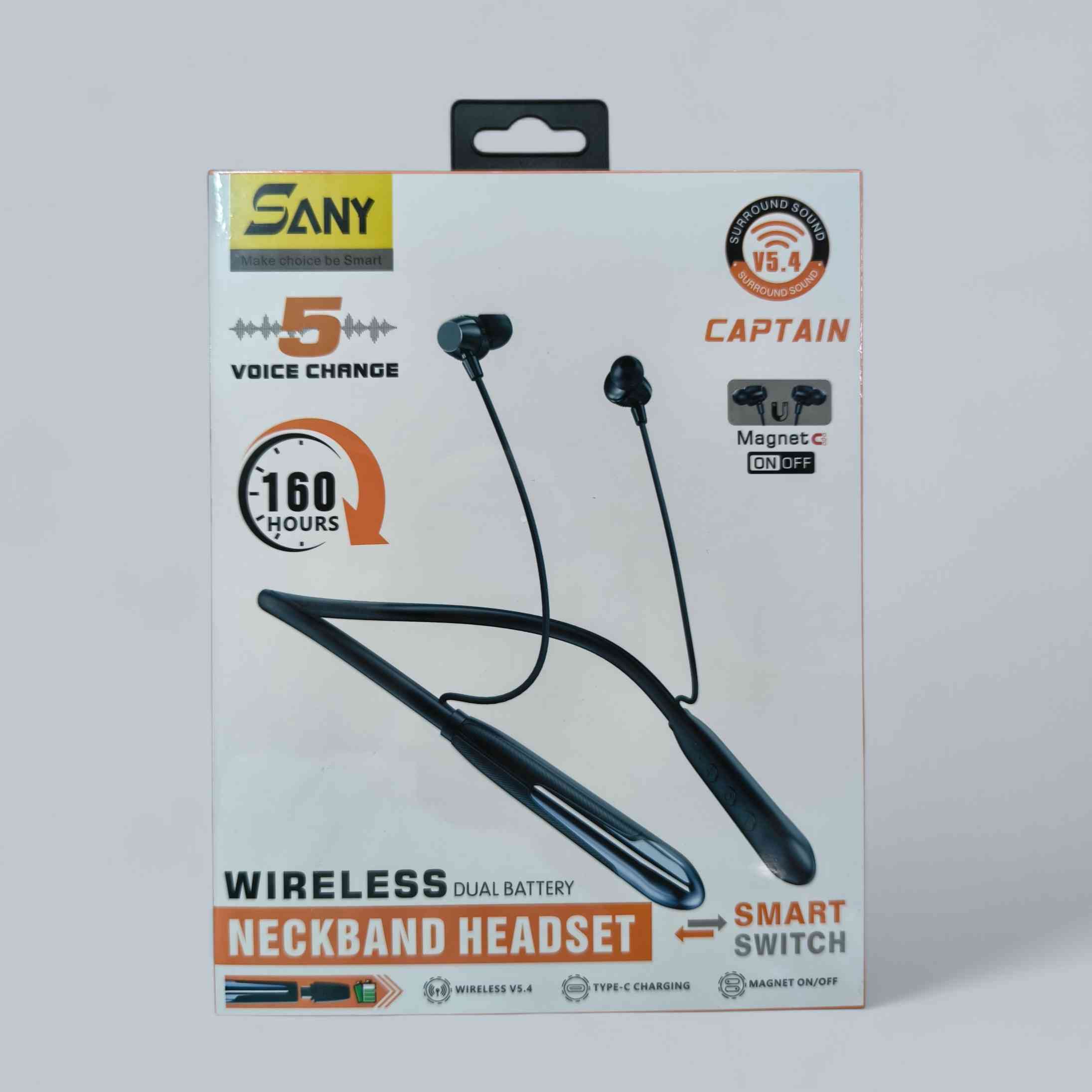 SANY Captain Wireless Dual Battery Neckband Headset