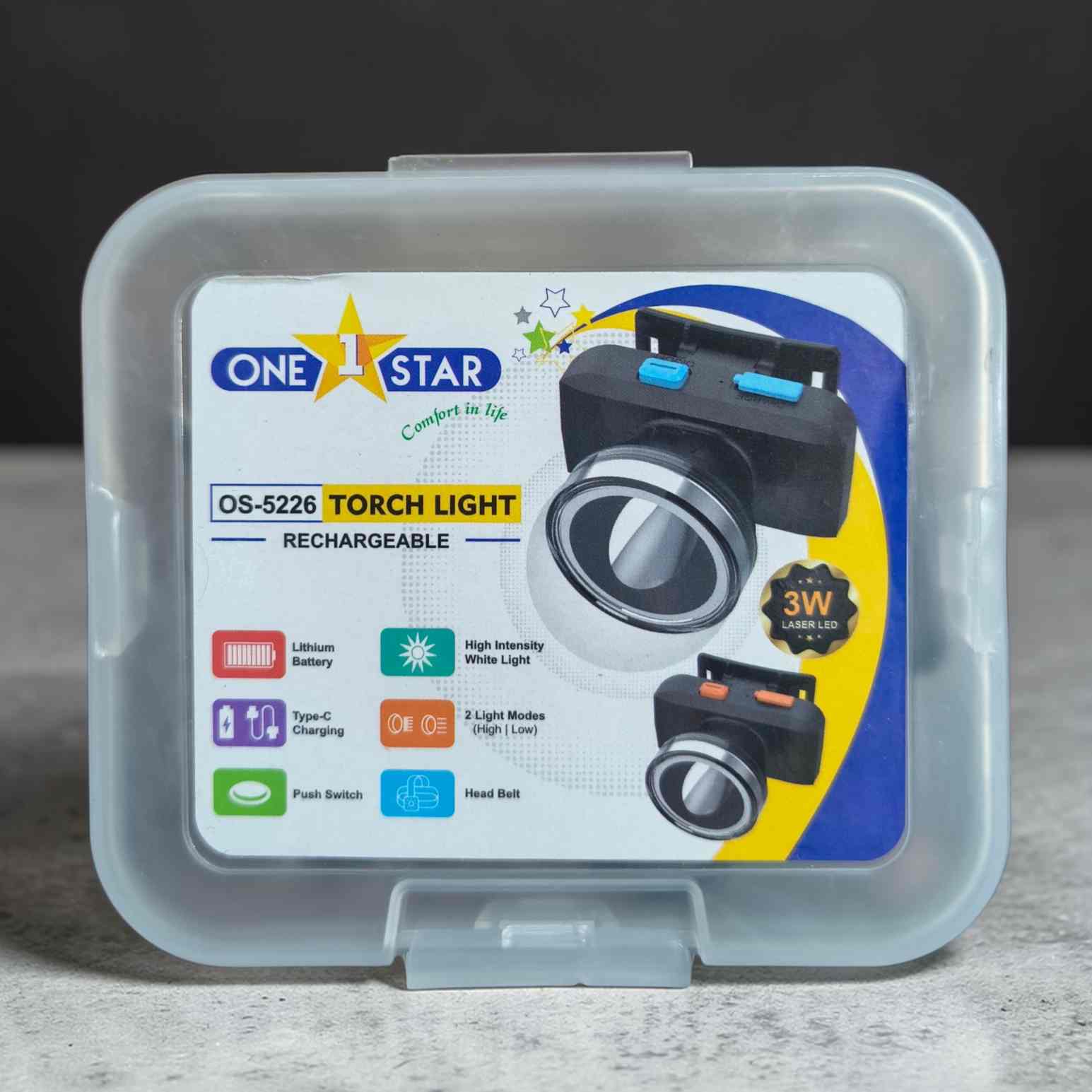 One Star (OS-5226) Rechargeable LED Headlamp