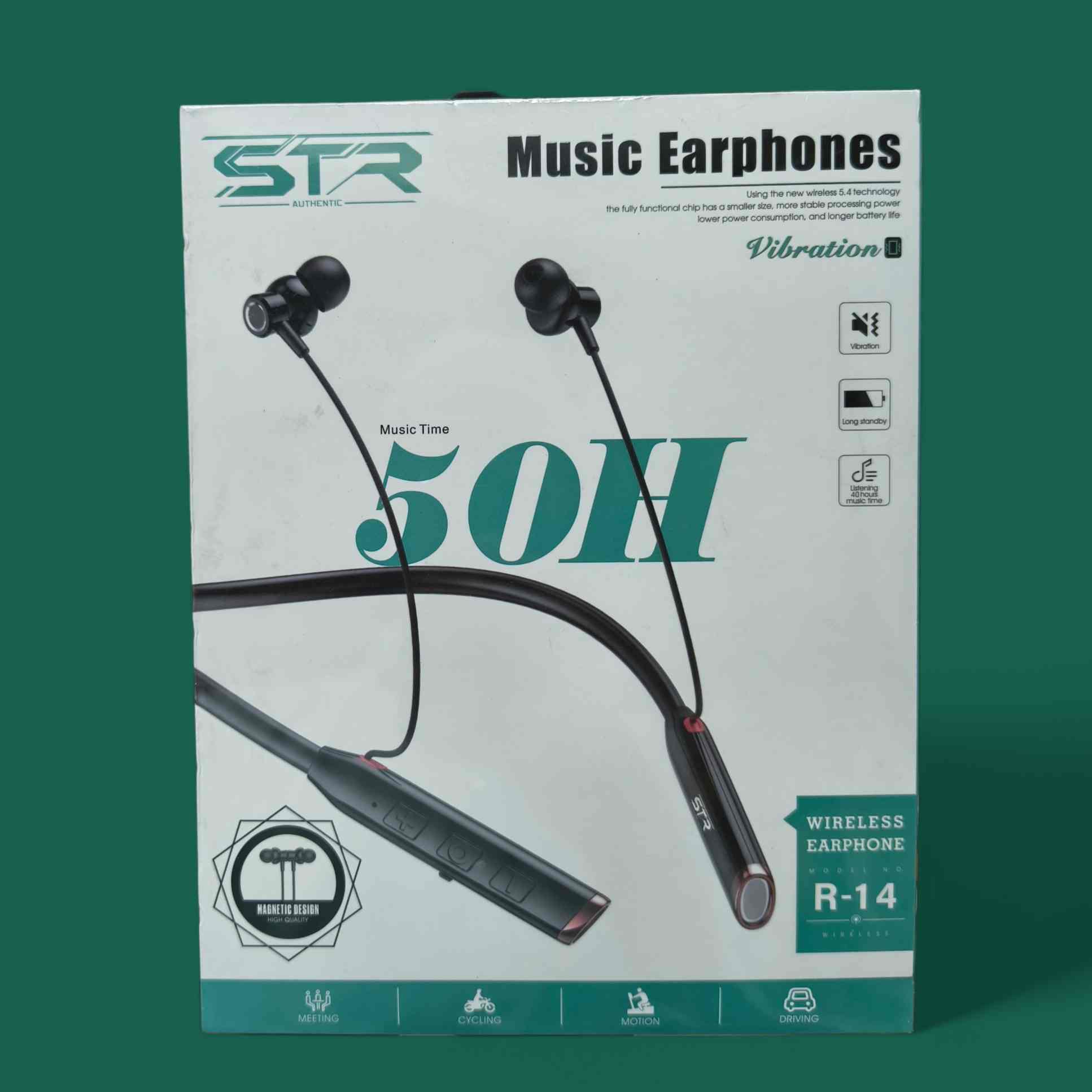 STR R 14 Wireless Neckband Music Earphones