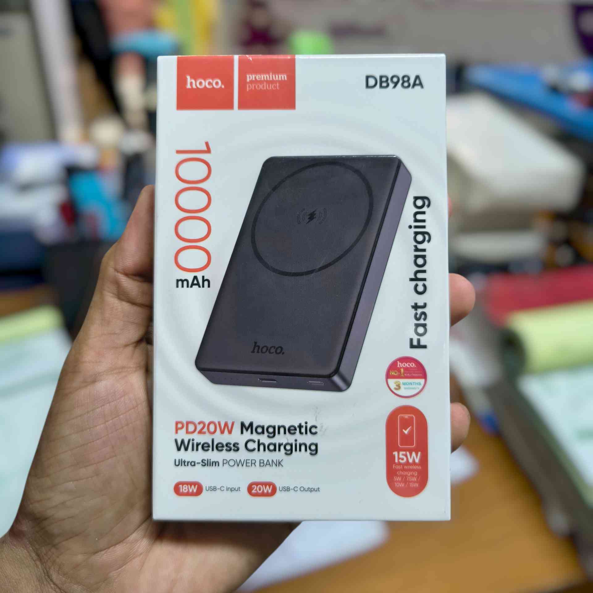 Hoco DB98A 10000mAh PD20W Magnetic Wireless Fast Charging Power Bank