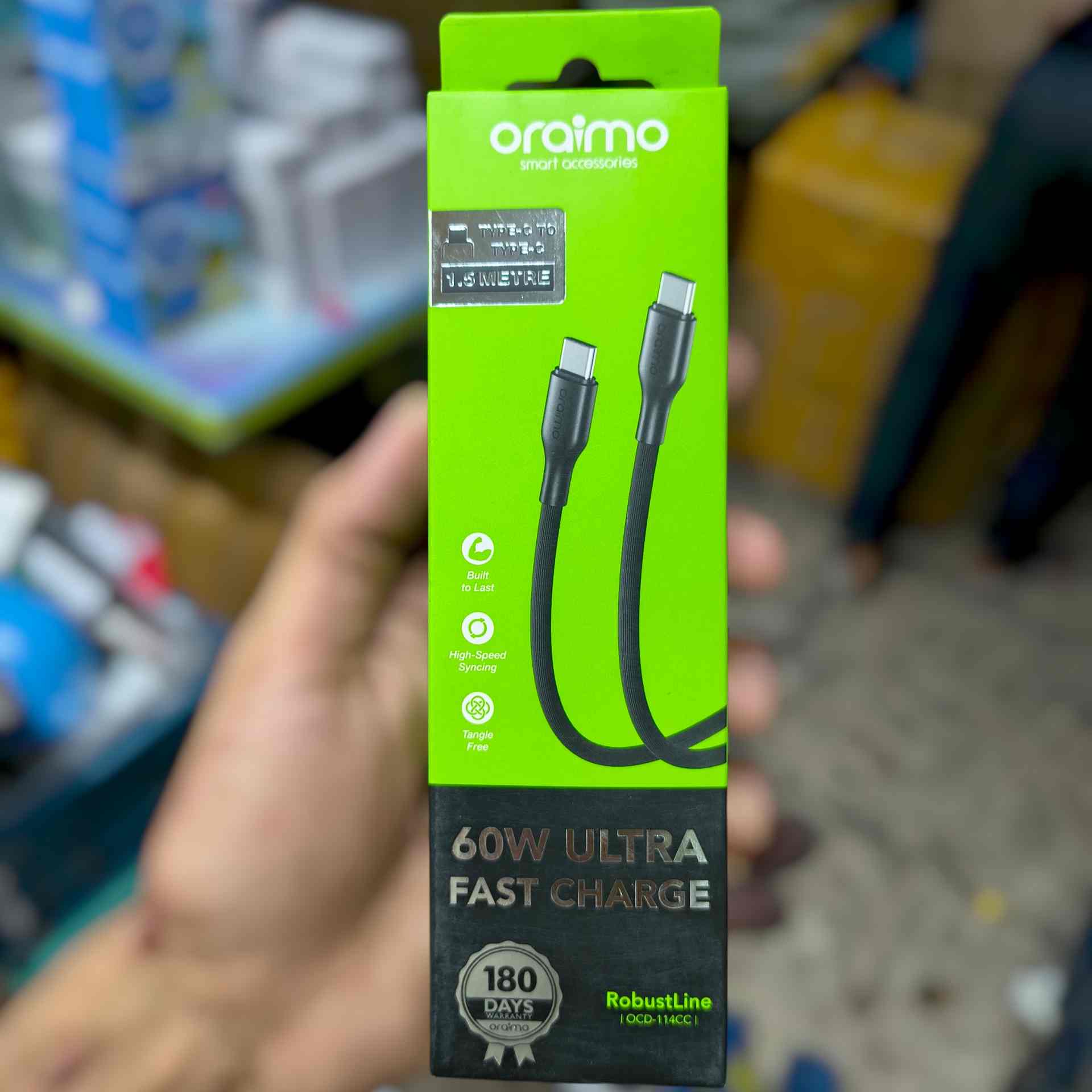 Oraimo RobustLine 60W Ultra Fast Charge USB-C to USB-C Cable
