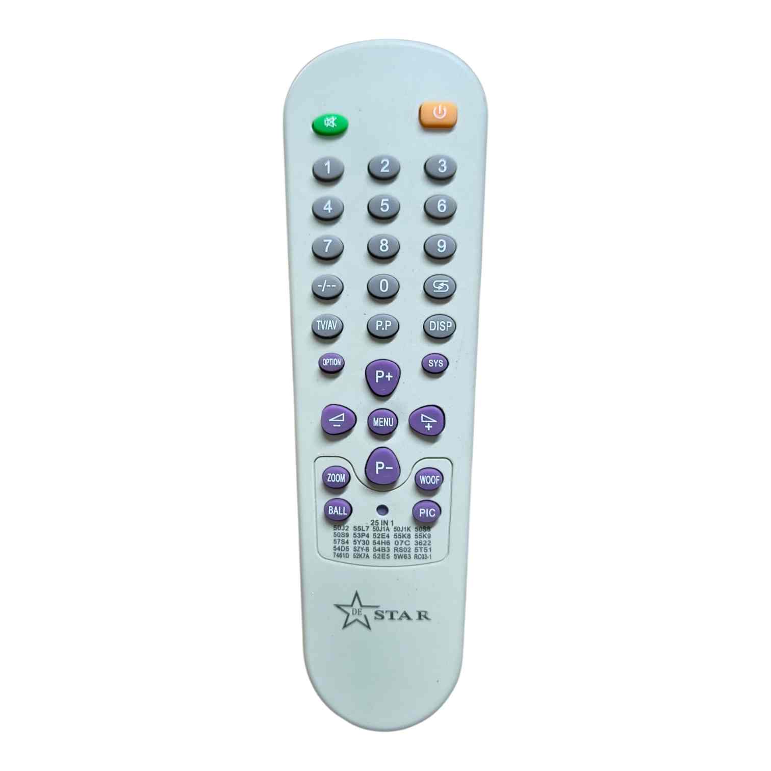DE STAR 25-in-1 Universal TV Remote Control