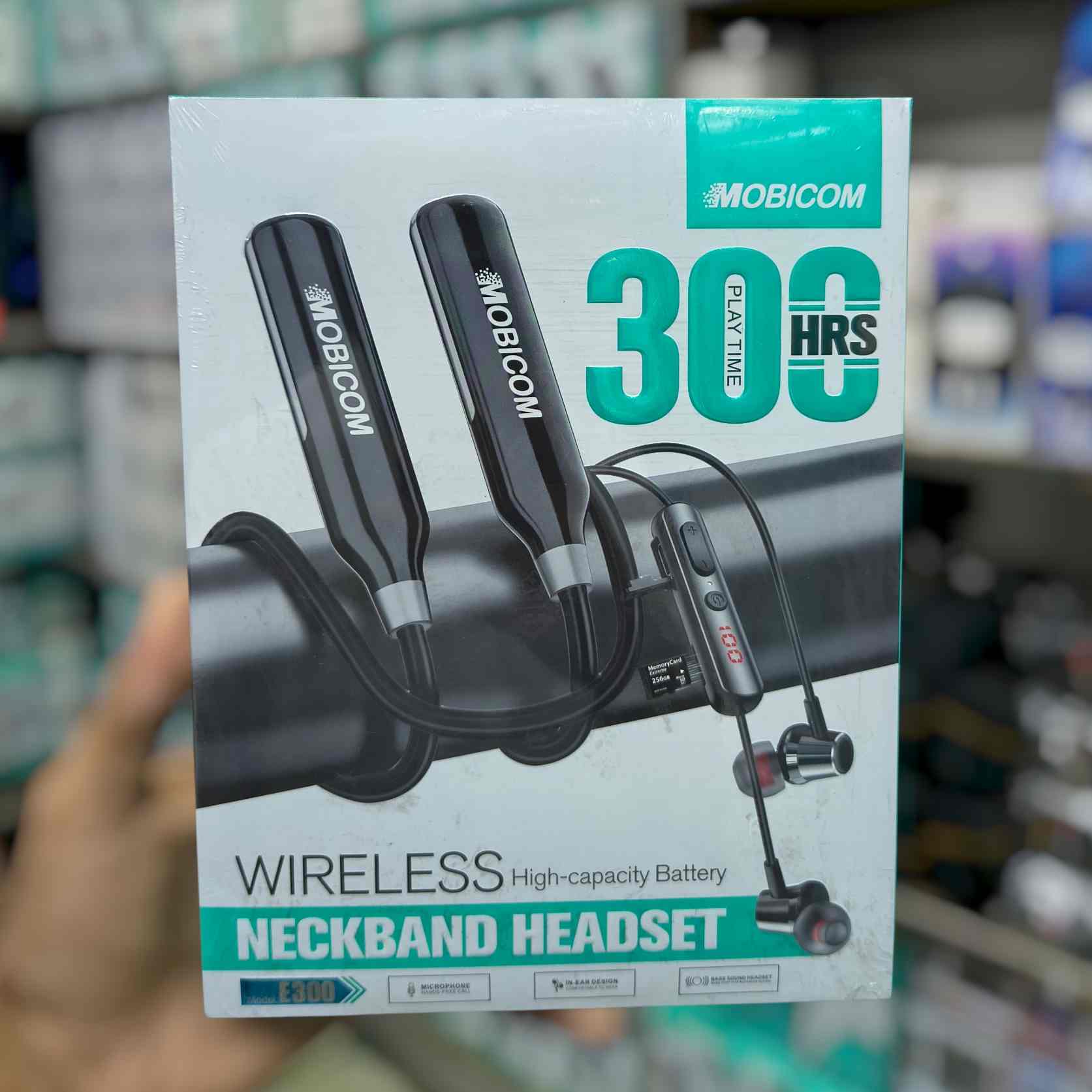 Mobicom E300 Wireless Neckband Headset - 300 Hours Playtime